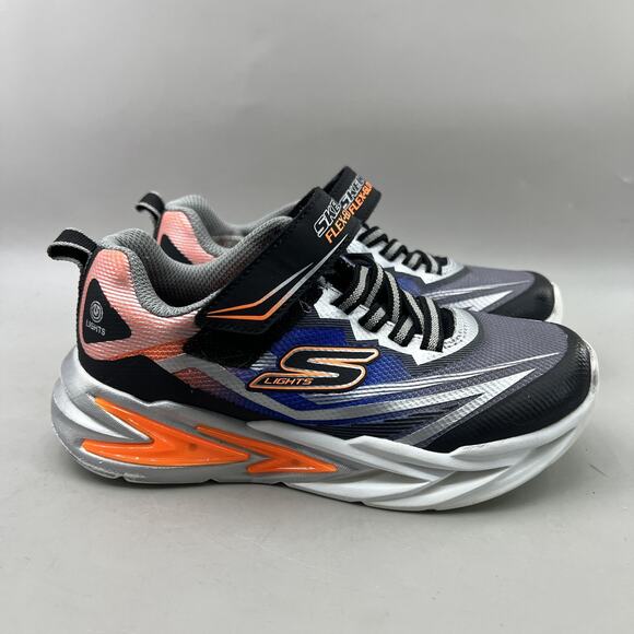 Skechers Other - Skechers S-Lights Flex-Glow Ultra Shoes Youth Size 1 Black Gray LED Sneakers